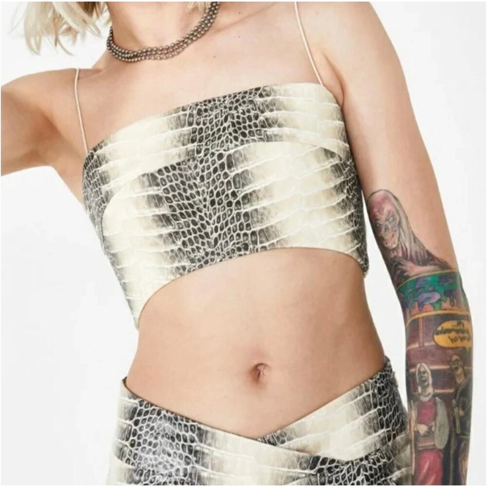 0192 I.AM.GIA Snake Print Crop Cami Top XS US 2